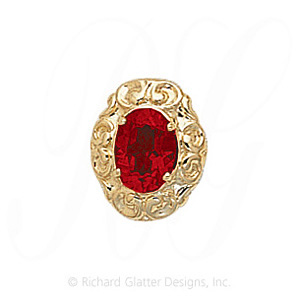 GS178 G - 14 Karat Gold Garnet Slide 